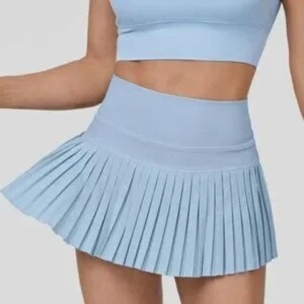 Halara Women's Side Pocket Pleated Tennis Skirt w/Shorts Blue Size Large NWT - Picture 5 of 5